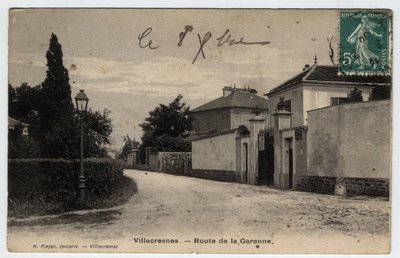 Ile de France, Val de Marne (94), Villecresnes: Garenne road - Vykort daterat 1909 av Unbekannt