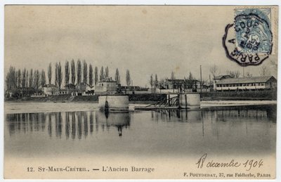 Ile de France, Val de Marne, Creteil: utsikt över den gamla dammen vid Marne - Vykort daterat 1904 av Unbekannt