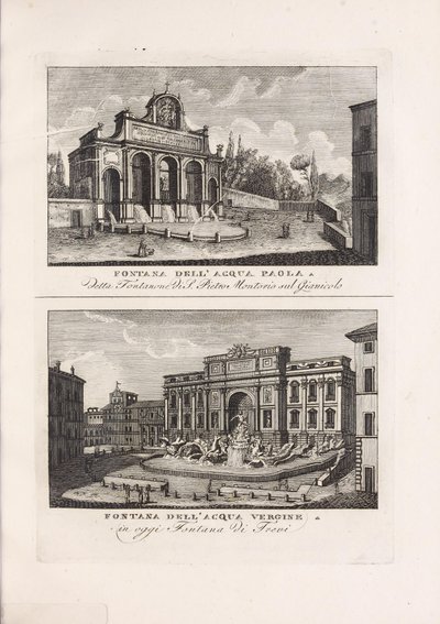 Illustration hentet fra boken Samling av antika och moderna vyer över staden Rom och dess närhet av ukjent författare och utgitt av på Piale neg. av Unbekannt