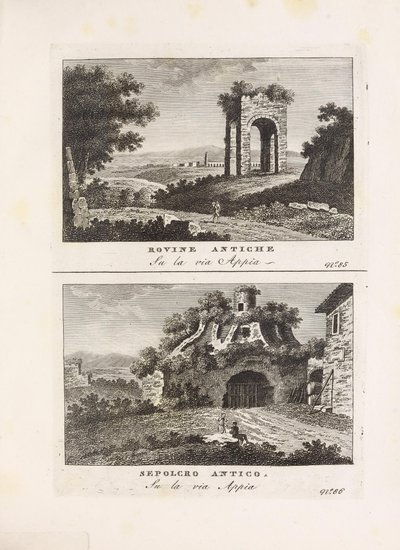 Illustration hentet fra boken Forntida och moderna åsikter det mest intressanta i staden Rom av ukjent författare och utgitt av Av Venanzio Monaldini, Stefano Piale in Piazza di Spagna (it, [ca. 1820]) av Unbekannt