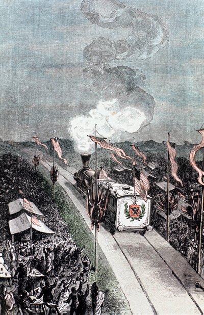 Illustration från Från jorden till månen av Jules Verne, 1865 av Unbekannt