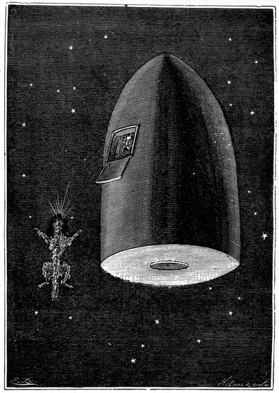 Illustration från Från jorden till månen av Jules Verne, 1865 av Unbekannt