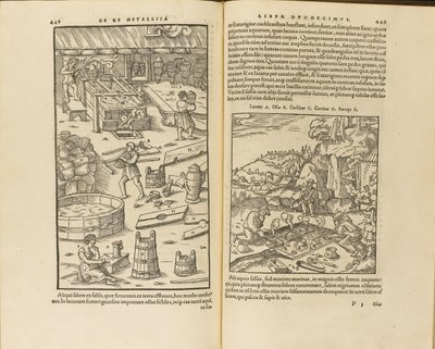 Illustration från De re metallica libri XII av Georgius Agricola, 1556 av Unbekannt