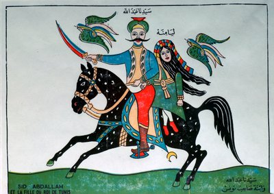 Illustration av Sidi Abdallah och dottern till kungen av Tunis av Unbekannt