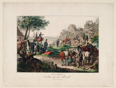 Imperialistiskt ryskt kavalleri på marschen, 1813 av Unbekannt