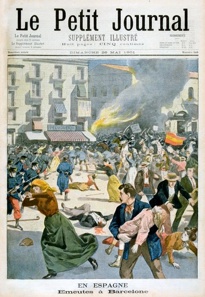 I Spanien utbröt upplopp i Barcelona 1901 av Unbekannt