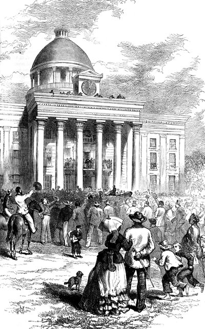 Invigning av Jefferson Davis, Montgomery, Alabama, 1861 c1880 av Unbekannt