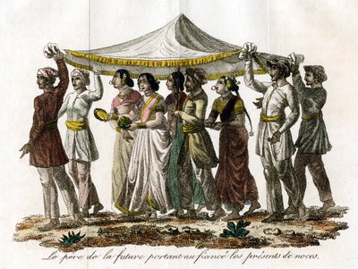 Indisk bröllopståg, c1800-talet av Unbekannt
