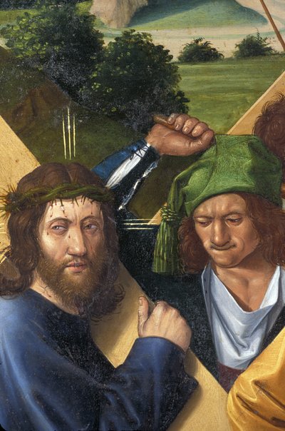 Indre et Loire N * 177 - Chateau de Loches - Detalj av altartavlan för korsfästelsen - Ecole de Jean Fouquet - 1485 - av Unbekannt