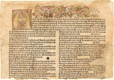 Initial A och en nyårsönska, 1483. av Unbekannt