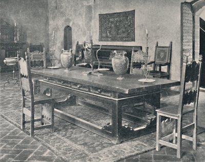 Interiör, Palazzo Davanzati - Med 1400-talsbord från Parma eller Modena District, 1928 av Unbekannt