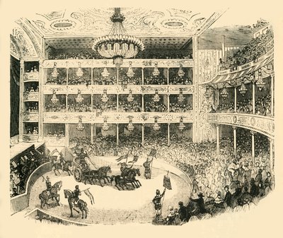 Interiör av Astleys Amphitheater 1843, c1878. av Unbekannt