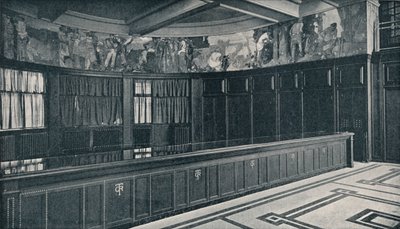 Interiör av Grand Trunk Railways nya London-kontor med temperafris av Frank Brangwyn, c1909 av Unbekannt