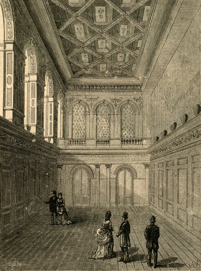 Interiör i sybehörshallen, 1876, 1897. av Unbekannt