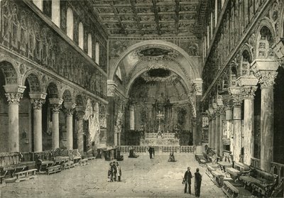 Interiör av San Apollinare Nuovo, Ravenna, 1890. av Unbekannt