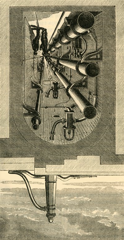 Interiör av tunnelbana, Holborn Viaduct, c1876. av Unbekannt