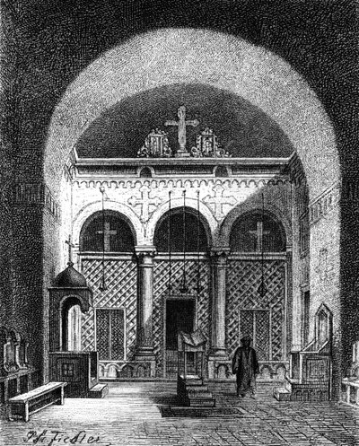 Interiör av en kyrka, Egypten, 1881 av Unbekannt