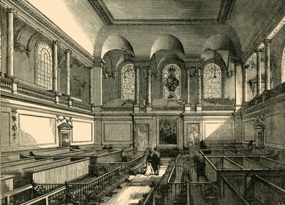 Interiör av kapellet på Foundling Hospital, c1876. av Unbekannt