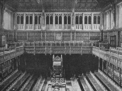 Interiör av House of Commons, Westminster, med blick mot högtalarstolen, 1909 av Unbekannt