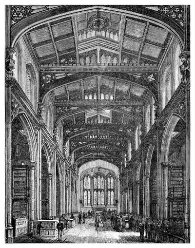 Interiör av biblioteket, Guildhall, City of London, 1886 av Unbekannt