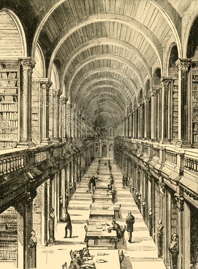 Bibliotekets inre, Trinity College, 1898. av Unbekannt