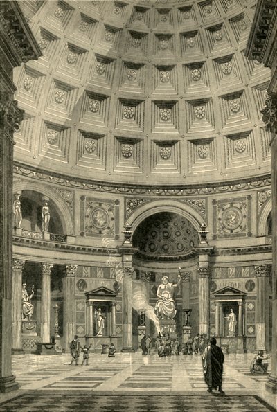 Interiören av Pantheon i Rom restaurerad, 1890. av Unbekannt