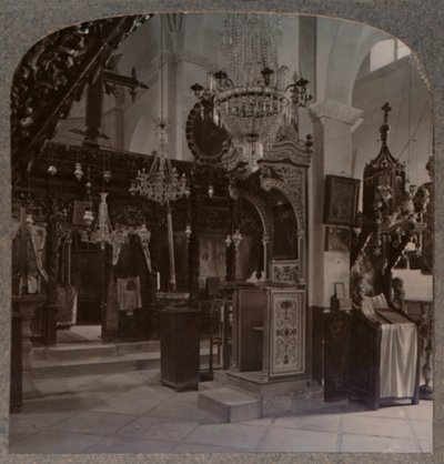 Interiör av synagogan där Kristus predikade, Nasaret, ca 1900 av Unbekannt