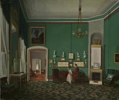 Interiör med en Enfilade, 1830-tal av Unbekannt
