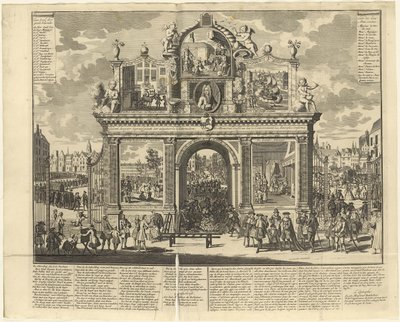 Investeringsplaner: Minnesbåge uppförd vid begravningsplatsen för ruinerade aktieägare, 1720. av Unbekannt