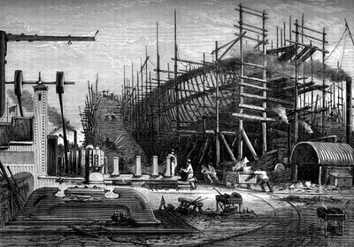 Järnskepp, Mrs Samudas gård, Isle of Dogs, London, c1880 av Unbekannt