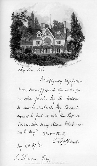 Ivy Cottage, Highgate, Charles Mathews residens, tidigt 1800-tal, 1840 av Unbekannt