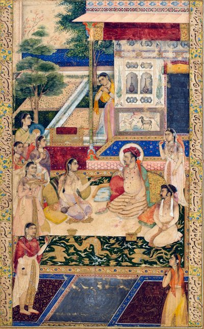 Jahangir och prins Khurram med Nur Jahan, c1624-1625 av Unbekannt