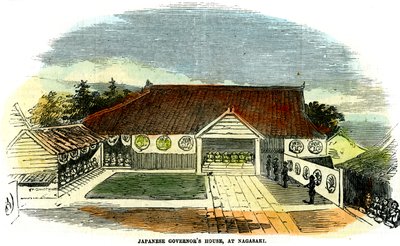 Japanska guvernörshuset i Nagasaki, Japan, 1855 av Unbekannt