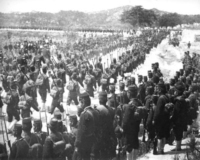 Japanska trupper, Korea, ca 1900 av Unbekannt