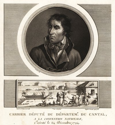 Jean-Baptiste Carrier, biträdande avdelningen för Cantal vid National Convention, giljotinerad 1794 av Unbekannt