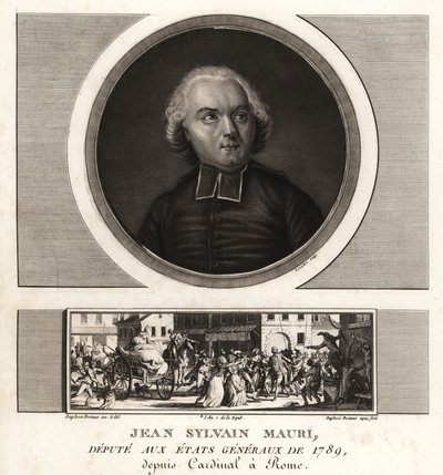Jean-Sylvain Mauri eller Jean-Sifrein Maury (1746-1817), fransk kardinal, ärkebiskop och biskop av Montefiascone av Unbekannt
