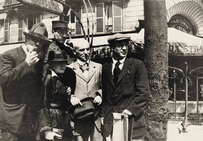 Jean Cocteau, Manuel Ortiz de Zárate, Henri-Pierre Roché, Marie Vassilieff, Max..., 1916. av Unbekannt