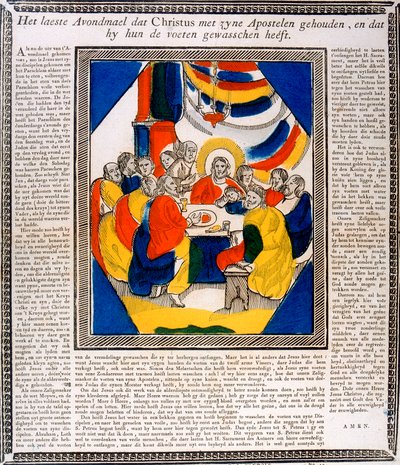 Jesus och hans lärjungar vid den sista måltiden, 1800-talet av Unbekannt