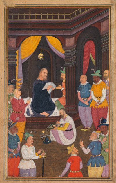 Jesus porträtteras av kung Abgars målare, från en Mirat al-quds..., 1602-1604. av Unbekannt