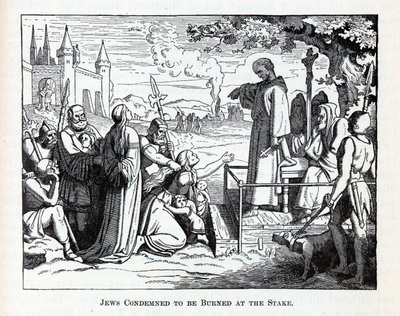 Judar dömda att brännas på bål, 1882 av Unbekannt