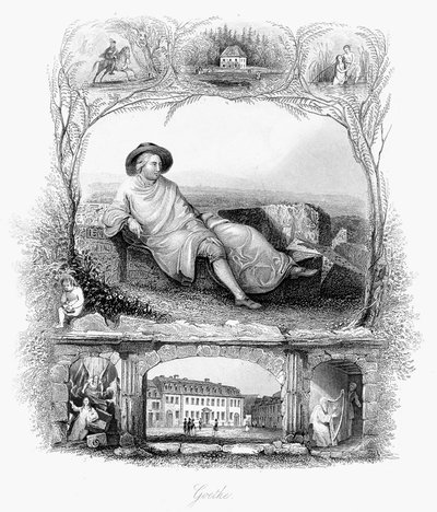 Johann Wolfgang von Goethe, tysk poet, dramatiker och vetenskapsman, ca 1860 av Unbekannt