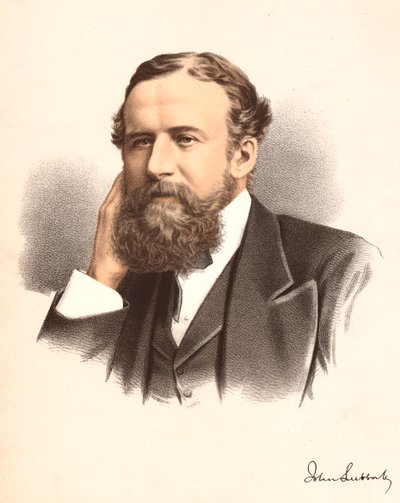 John Lubbock, förste baron Avebury, engelsk bankir, arkeolog, naturforskare och politiker, c1880 av Unbekannt