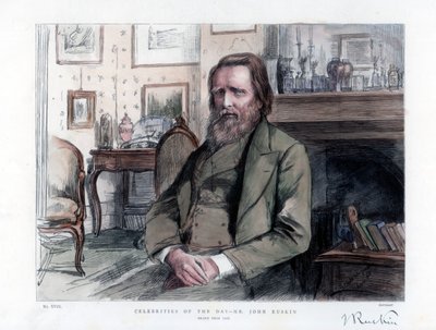 John Ruskin 1819-1900, engelsk kritiker, författare, poet och konstnär, 1886 av Unbekannt
