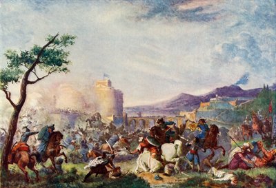 John Sobieski vid reliefen i Wien, 1683, c1915. av Unbekannt