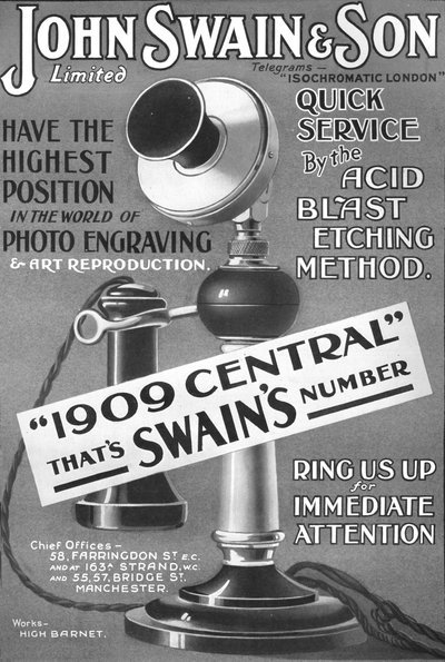 John Swain & Son Limited-annons, 1907 av Unbekannt