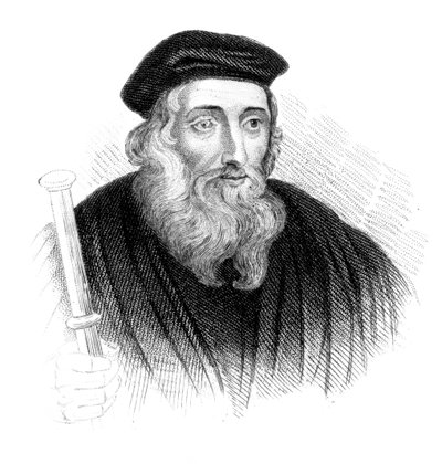 John Wycliffe, engelsk teolog och religiös reformator från 1300-talet, ca 1850 av Unbekannt