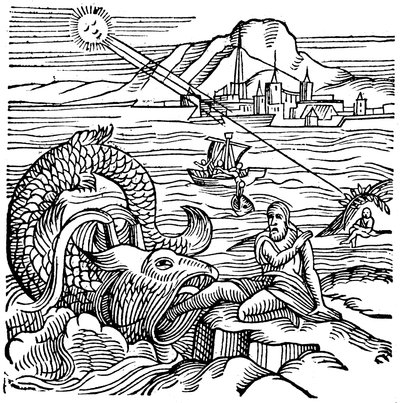 Jona spyddes upp av valen, 1557 av Unbekannt