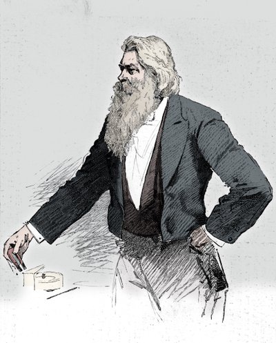 Joseph Wilson Swan, brittisk fysiker och kemist, demonstrerar elektromagnetism, 1889 av Unbekannt
