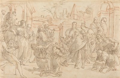 Josef och hans bror i Egypten [verso], 1600-talet. av Unbekannt