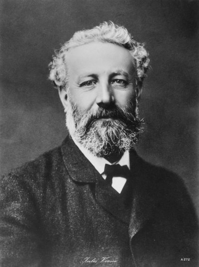 Jules Verne, fransk äventyrs- och science fiction-författare, sent 1800-tal av Unbekannt
